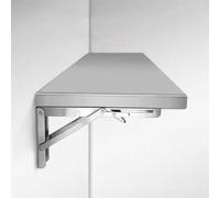 Table murale pliante en acier inoxydable pour petites pièces, cuisine et salle à manger, bureau d'ordinateur flottant avec supports (50 x 40 cm)