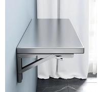 Table murale pliante en acier inoxydable | Table à manger et étagère murale peu encombrante | Support perforé durable pour la cuisine et la maison | Design pliable polyvalent