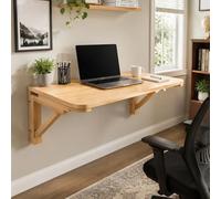 Table Murale Pliante En Bois Massif Naturel, Un Bureau à Abattant Peu Encombrant, Idéal Pour La Buanderie, La Cuisine, Le Bureau à Domicile Ou Comme Bureau D'étude Pour Les Enfan 100*50cm/39.4*19.7in