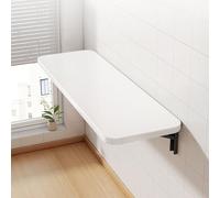 Table murale pliante en métal pour linge, écriture et ordinateur - Bureau pliable en métal pour petits espaces (80 x 20 cm)