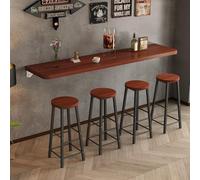 Table murale pliante industrielle pliable pour économiser de l'espace - Barre et établi - Design compact marron (80 x 40 cm)