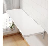 Table murale pliante peu encombrante avec étagère réglable - Facile à installer pour les salles d'étude, balcons, bars et salons - Design compact pour un maximum d'utilité