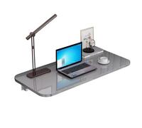 Table murale pliante pour cuisine et balcon - Bureau de maquillage compact - Établi - Gris (90 x 30 cm) - Solution peu encombrante