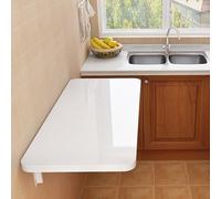 Table murale pliante pour économiser de l'espace - Bureau de cuisine pour petits espaces - Forte capacité de charge - Utilisation polyvalente dans le salon, la chambre à coucher - Design compact