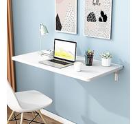 Table murale pliante pour économiser de l'espace - Bureau flottant pliable - Table de cuisine polyvalente et station de travail informatique avec support, idéale pour les petits espaces