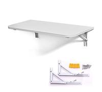 Table murale pliante pour jardin | Étagère à feuilles tombantes peu encombrante pour la maison, le bureau et la cuisine | Station de travail d'ordinateur montée sur le côté | Table flottante