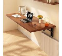 Table murale pliante pour ordinateur portable - Supports en acier noir - Bureau suspendu peu encombrant pour bureau à domicile (120 x 30 cm) - Réglable et