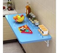 Table murale pliante robuste pour cuisine, buanderie, restaurant, 70 x 40 cm, bleu