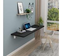 Table murale pliante robuste pour petite maison/bureau/cuisine, salle à manger (noir, 90 x 30 cm)