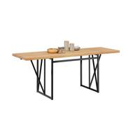 Table murale pliante - SoBuy - Design pliable - Rallonges rabattables - Structure en métal noir - Chêne clair