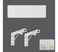 Table murale pliante, support robuste avec hauteur réglable et étagère intégrée - Bureau pliable peu encombrant pour TV, maison, bureau, étude et banc