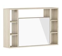 Table murale rabattable Bureau mural 94cmx62cmx20cm « Musi Chêne sonoma clair / blanc brillant »