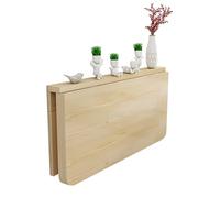 Table Murale Rabattable, Bureau Mural Pliable , Table Pliante À Abattant Mural, Flottant D'un Bureau Avec Support Triangulaire Double Pliage, Pour Petit Espace, Salon, Salle, Cuisine, Salle À Manger (
