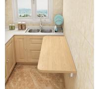 Table Murale Rabattable en Bois,Maison Pliable,Bureau Mural Rabattable,Petite Table Pliante, Multifonctionnelle-A,60 * 30 * 1.6cm-Noyer