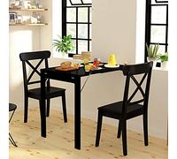 Table Murale Rabattable Table Pliante Murale, Table PliantePliante Multifonctionnelle,Table Murale Décorative à Rabat pour Chambre à Coucher Table à Manger Bureau,Simple et élégant,Noir,3 T