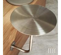 Table Murale Ronde en Acier Inoxydable, Petite Table Basse Fixée Au Mur, Table De Bistrot Type L pour Cuisine, Café Ou Balcon(35cm)