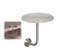 Table Murale Ronde en Acier Inoxydable, Petite Table Basse Fixée Au Mur, Table De Bistrot Type L pour Cuisine, Café Ou Balcon(50cm)