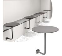 Table Murale Ronde en Fer, Design Flottant Épuré Gain de Place