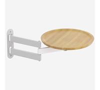 Table Murale Ronde Pliante et rétractable de 30cm, Petite Table Murale, Support Mobile en Bois, Table d'appoint de canapé en métal(A)