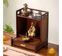 Table Murale Suspendue Pour Autel Bouddhiste, Support Pour Statue Bouddha | Autel Table Méditation，avec Tiroir，À Fixer Au Mur Ou À Poser Sur Un Bureau, Pour Les Prières La Divination