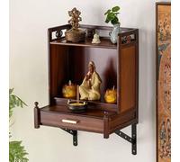 Table Murale Suspendue Pour Autel Bouddhiste, Support Pour Statue Bouddha | Autel Table Méditation，avec Tiroir，À Fixer Au Mur Ou À Poser Sur Un Bureau, Pour Les Prières La Divination