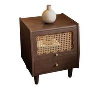 Table nause de nuit avec 2 tiroirs, table de chevet en bois pour chambre, table de lit avec des poignées en métal, stand de nuit de l'organisateur de rangement, assemblage facile (couleur: bois