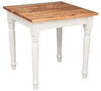 Table Non Extensible Champêtre En Bois Massif De Tilleul Avec Structure Antique Blanche Et Plateau En Finition Naturelle L80xpr8 Multicolore