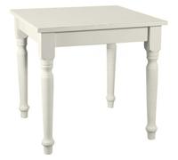 Table Non Extensible Style Champêtre En Tilleul Massif, Finition Blanche Antique L80xpr80xh78 Cm Multicolore