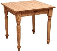 Table Non Extensible Style Rustique En Bois Massif Finition De Tilleulul Et Noyer Multicolore