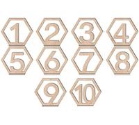 Table Number Plate,1 to 10/11 to 20 Number Wooden Table Number Plate Hexagon Hollow Digital Seat Card Bar Cafe Table Number/11 to 20 (1 to 10 11X10Cm)(1 to 10-11X10Cm