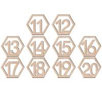 Table Number Plate,1 to 10/11 to 20 Number Wooden Table Number Plate Hexagon Hollow Digital Seat Card Bar Cafe Table Number/11 to 20 (11 to 20 11X10Cm)(11 to 20-11X10Cm