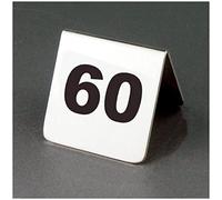Table Numbers 1-25/50/100 Table Place Cards, Stainless Steel Table Number Cards, Restaurant Cafe Bar Seating Tent Table Numbers, Wedding Table Number 1.6X1.9 inches (1 T(01 to 60)