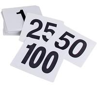 Table Numbers, 1-25/50/100 Wedding Table Numbers Seat Cards Durable Plastic White Table Number Signs, 3.9×3.7 inch Place Cards Restaurant Cafe Bar Utensils(3Tier)