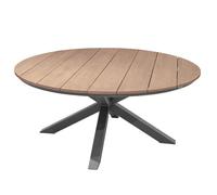 Hespéride Table de jardin ORIENGO ronde Acacia Graphite 8 places Aluminium époxy FSC®