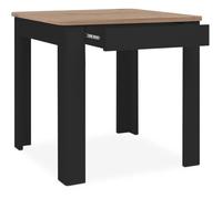 Finori Table OSLO rectangulaire 4 personnes 80 x 77 x 80 cm Noir / Chêne artisan