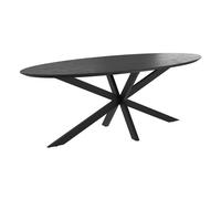 Table ovale 10 personnes en bois de teck recyclé noir 240 cm - Sparo - Rendez-Vous Déco