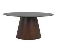 Altobuy Table ovale CARACAS 160 cm pied central MDF placage noyer