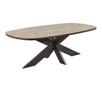 Table Ovale 230cm Aspect Bois Piètement Araignée Métal Noir - CANYON - ALTOBUY Marron G