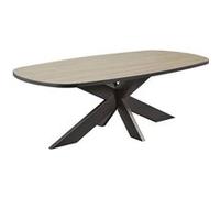 Table Ovale 230cm Aspect Bois Piètement Araignée Métal Noir - FRANK - ALTOBUY Marron G