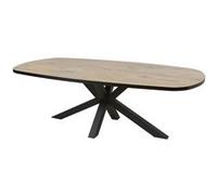 Table Ovale 230cm Aspect Bois Piètement Etoile Métal Noir - CANYON - ALTOBUY Marron G