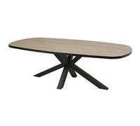 Table Ovale 230cm Aspect Bois Piètement Etoile Métal Noir - FRANK - ALTOBUY Marron G