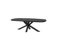Table Ovale 230cm Aspect Bois Piètement Etoile Métal Noir - NOX -