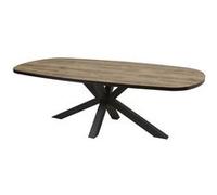 Table Ovale 230cm Aspect Bois Piètement Etoile Métal Noir - TROPIX - ALTOBUY Marron G