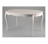 Table ovale - AMADEUS - Murano - Blanc patiné - Style romantique - 6 personnes