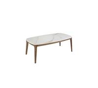 Table ovale en marbre et noyer