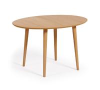 Table ovale extensible Oqui en placage de chêne Ø120