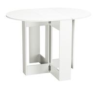 Table Ovale Pliable De Cuisine 2 Abattants Blanc Blanc