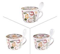Table Passion - Bol à soupe Antan avec couvercle et cuillère 75 cl (1 modèle aléatoire)
