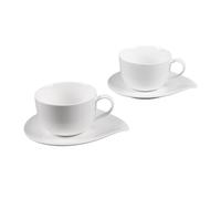 PETALE Déjeuner 55 vec sous-tasse en porcelaine blanche - Les 2 TABLE PASSION