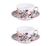 Coffret de 2 petits déjeuners Flor 35 cl - Table Passion - Décoré - Porcelaine